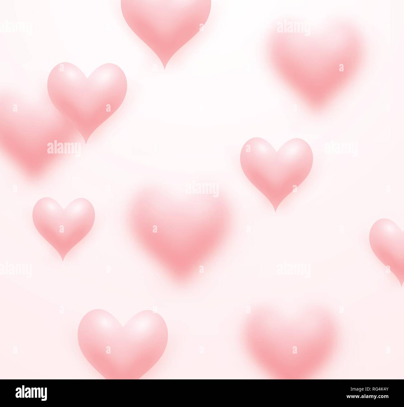 Floating amore Cuori rosa celebrazione dello sfondo. Illustrazione Vettoriale. Illustrazione Vettoriale