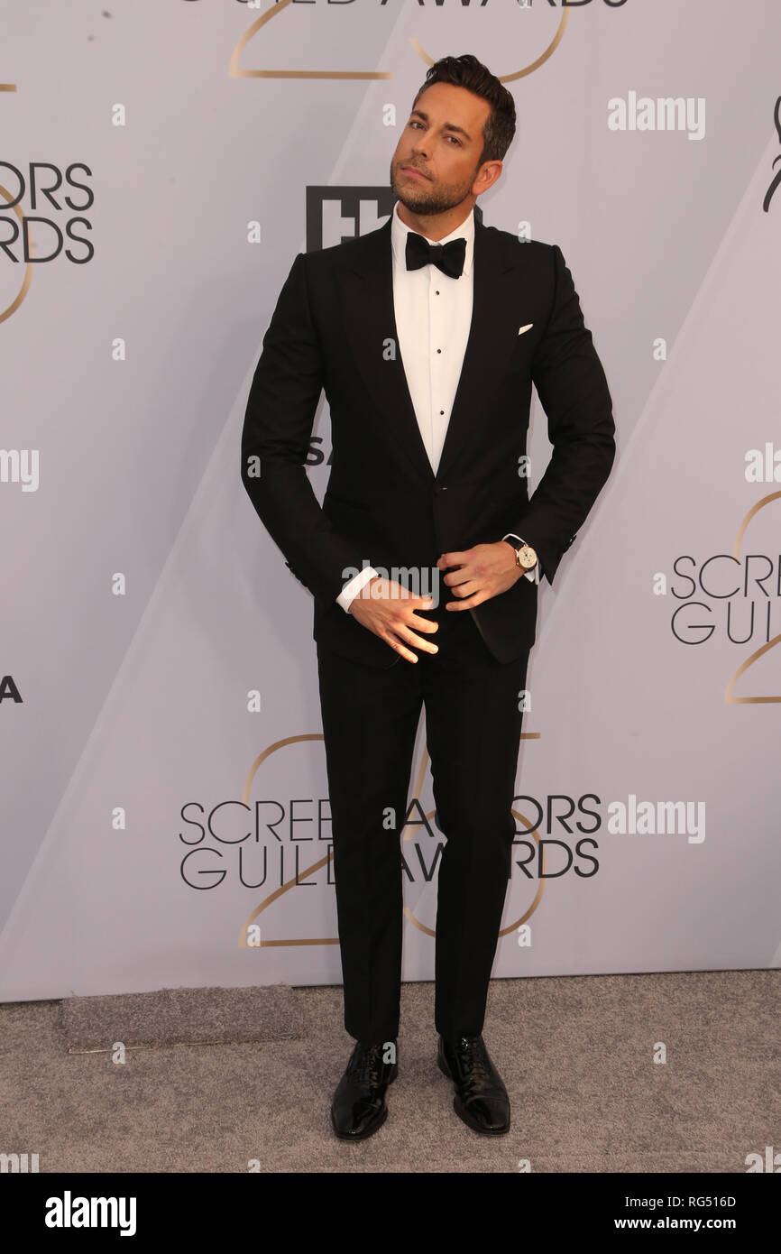 Los Angeles, Ca, Stati Uniti d'America. 27 gennaio, 2019. Zachary Levi alla venticinquesima edizione del Screen Actors Guild Awards presso lo Shrine Auditorium di Los Angeles in California nel gennaio 27th, 2019. Credito: Faye Sadou/media/punzone Alamy Live News Foto Stock