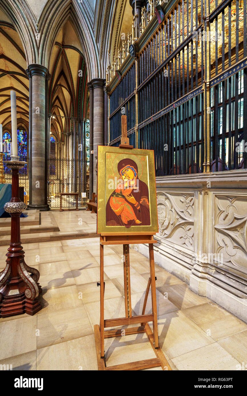 Christian la pittura religiosa della Madonna e Bambino Foto Stock