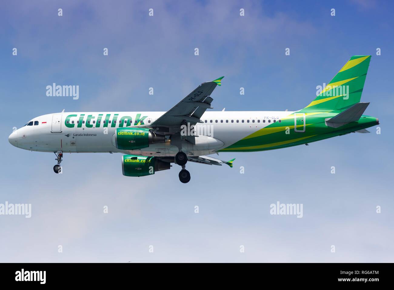 Jakarta, Indonesia - 26. Gennaio 2018: Citilink Airbus A320 a Jakarta airport (CGK) in Indonesia. | Utilizzo di tutto il mondo Foto Stock
