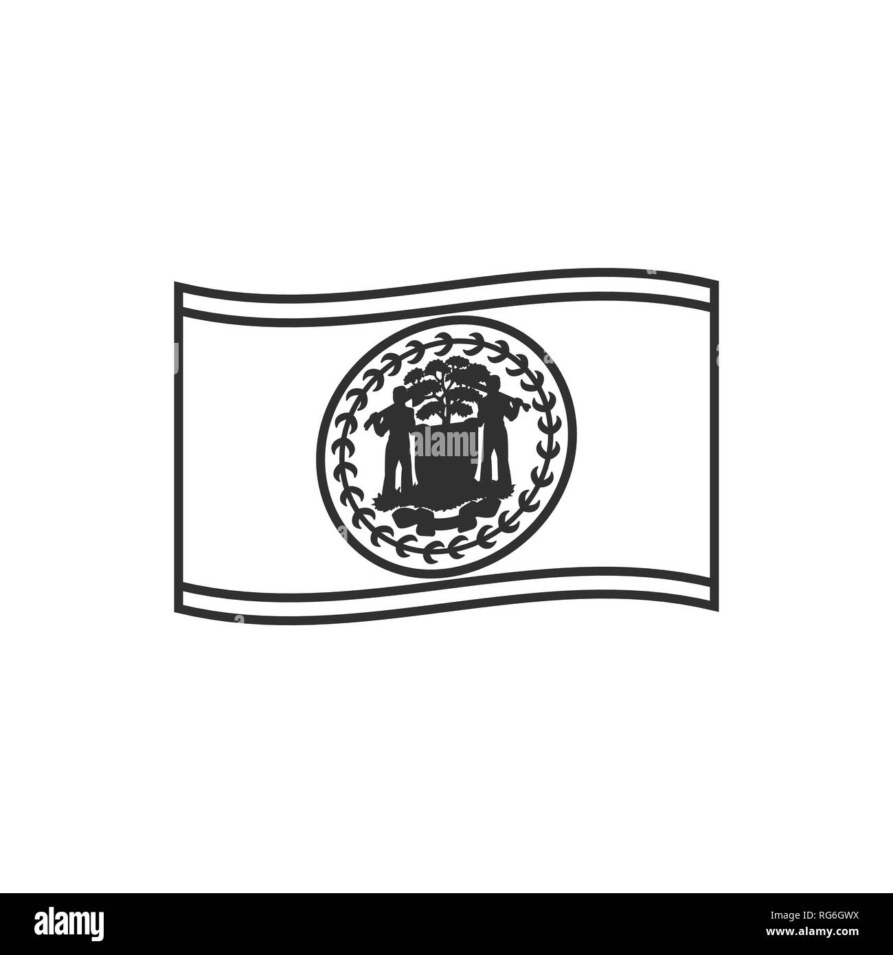 Belize icona bandiera in sagoma nera design piatto. Giorno di indipendenza o giornata nazionale il concetto di vacanza Immagine e Vettoriale - Alamy