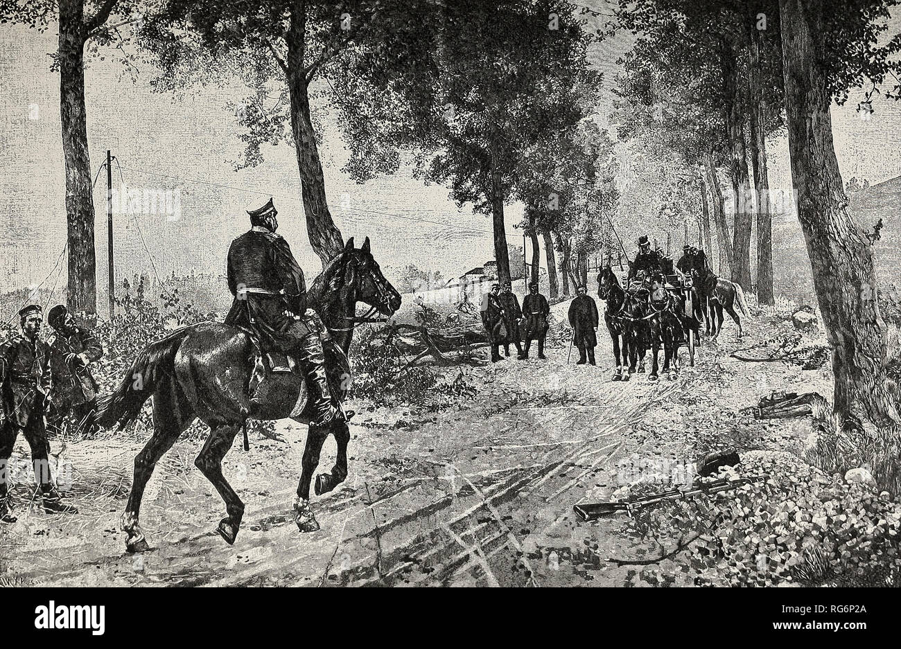 La caduta dell'Impero Francese - Napoleone III organizza con Bismarck i termini di Francia la rinuncia Foto Stock