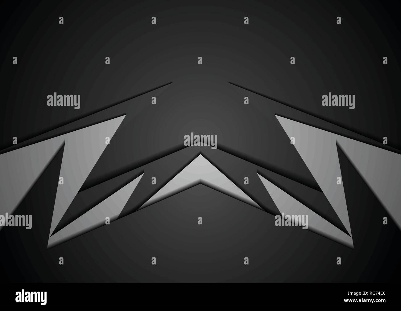 Bianco e nero geometrica astratta tech vettore background aziendale Illustrazione Vettoriale