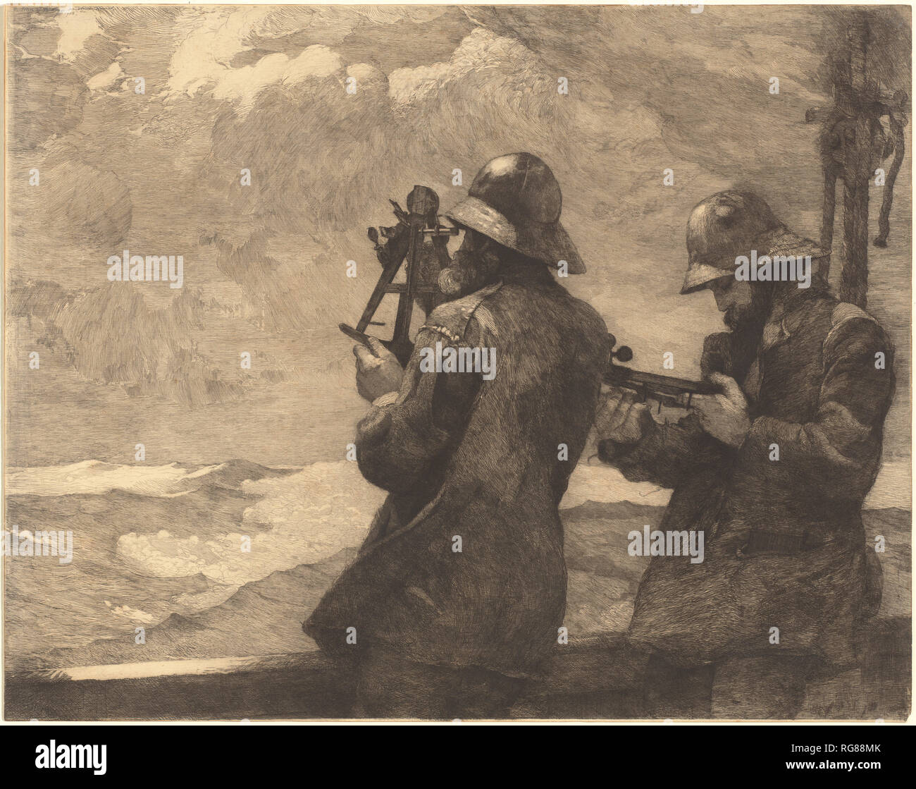Otto campane. Data: 1887. Dimensioni: foglio: 48,26 × 61.28 cm (19 × 24 1/8 in.). Medio: l'attacco. Museo: National Gallery of Art di Washington DC. Autore: Winslow Homer. Foto Stock