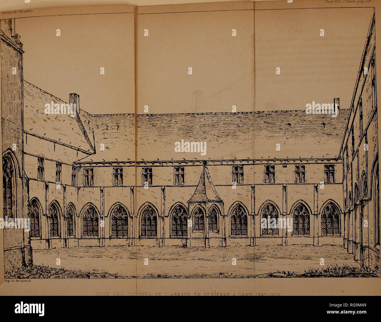 . Bulletins de l'Académie Royale des Sciences, des lettres et des beaux-arts de Belgique. . :•£ L'ABBAYE DE 5^ PIERRE un &amp;e. 1592-1656. Si prega di notare che queste immagini vengono estratte dalla pagina sottoposta a scansione di immagini che possono essere state migliorate digitalmente per la leggibilità - Colorazione e aspetto di queste illustrazioni potrebbero non perfettamente assomigliano al lavoro originale. Académie Royale des Sciences, des lettres et des beaux-arts de Belgique. Bruxelles : F. Hayez Foto Stock