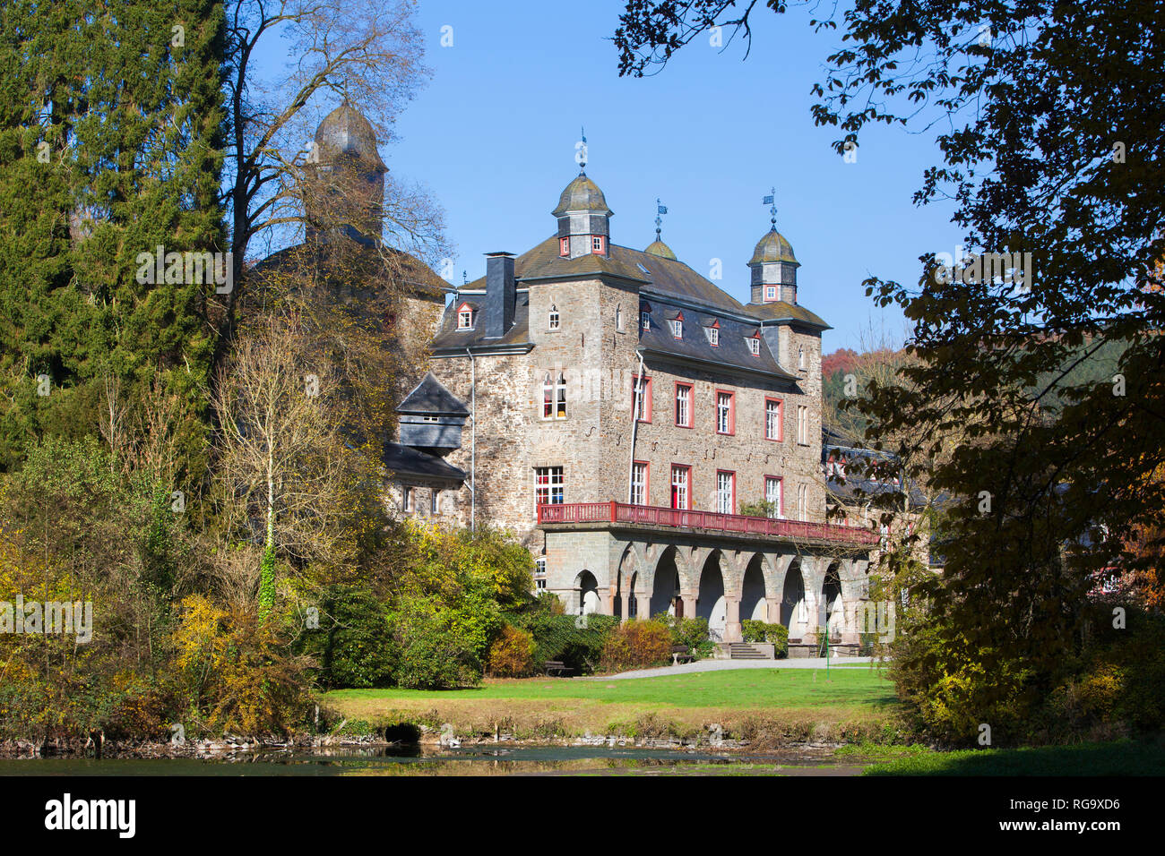Il castello di Gimborn, Marienheide, Renania settentrionale-Vestfalia, Germania, Europa Foto Stock