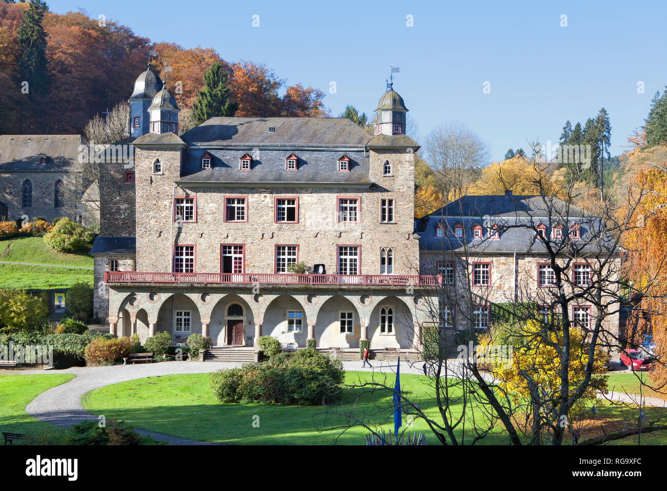 Il castello di Gimborn, Marienheide, Renania settentrionale-Vestfalia, Germania, Europa Foto Stock
