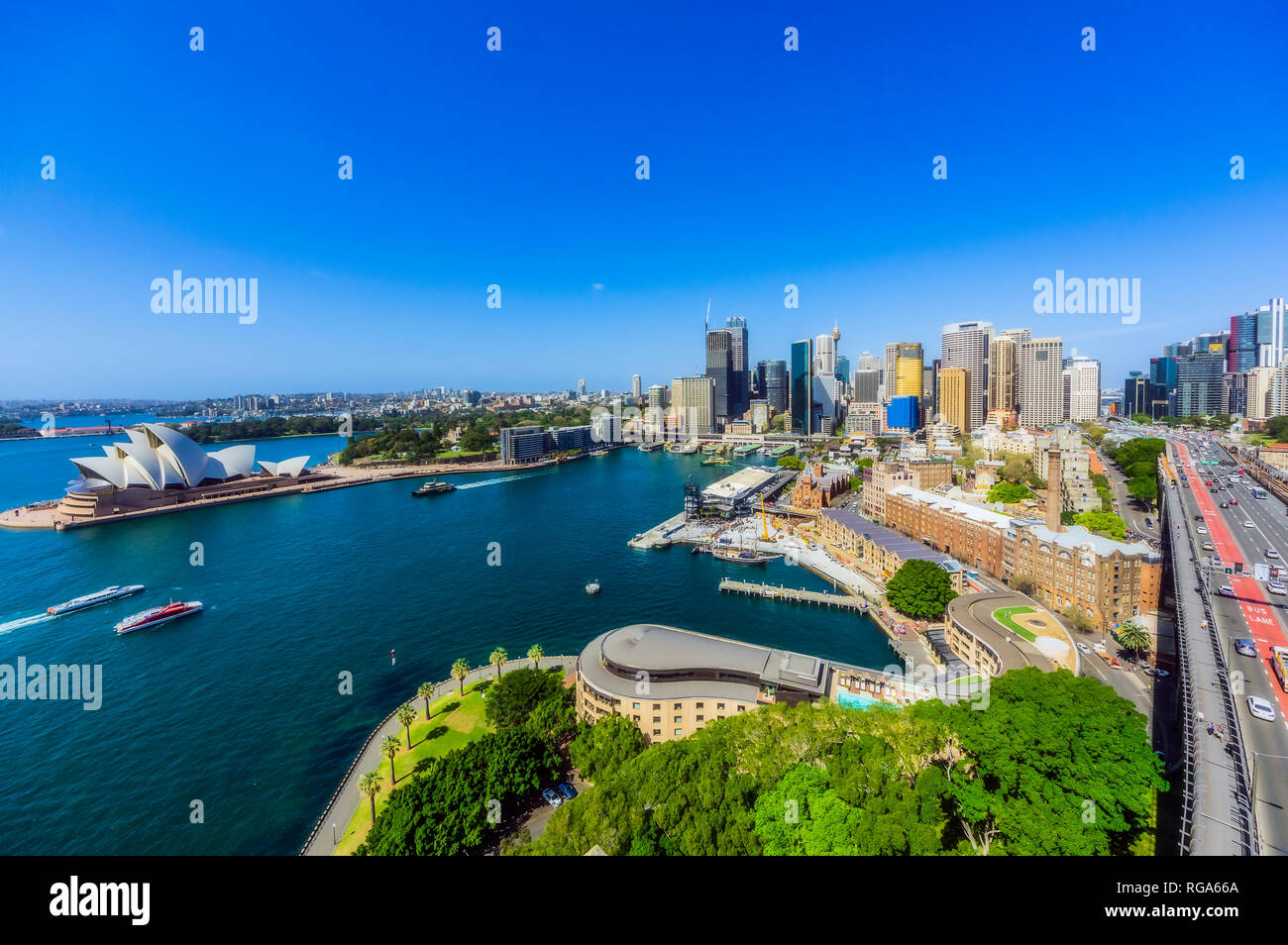 Australia, Nuovo Galles del Sud, Sydney Opera House di Sydney e vista sulla città Foto Stock