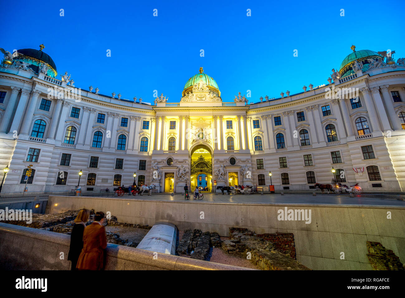 Austria, Vienna, vecchio Hofburg Michaelerplatz, scavo archeologico sito Foto Stock