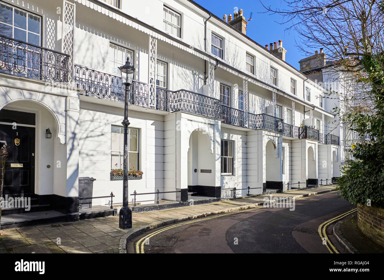 Fine case in stile georgiano nel Sussex terrazza, Southsea, Portsmouth Foto Stock