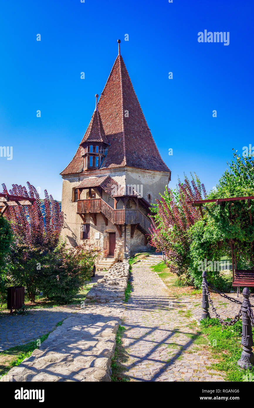 Sigisoara, Romania: calzolai torre in Sighisoara Foto Stock