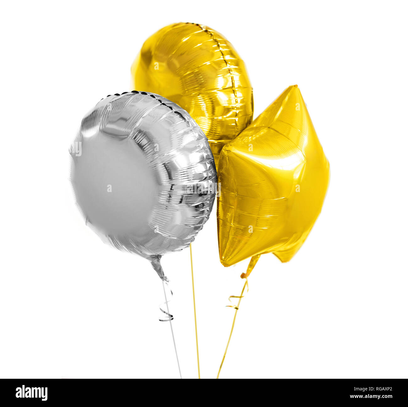 Silver gold balloons isolated on immagini e fotografie stock ad alta  risoluzione - Alamy