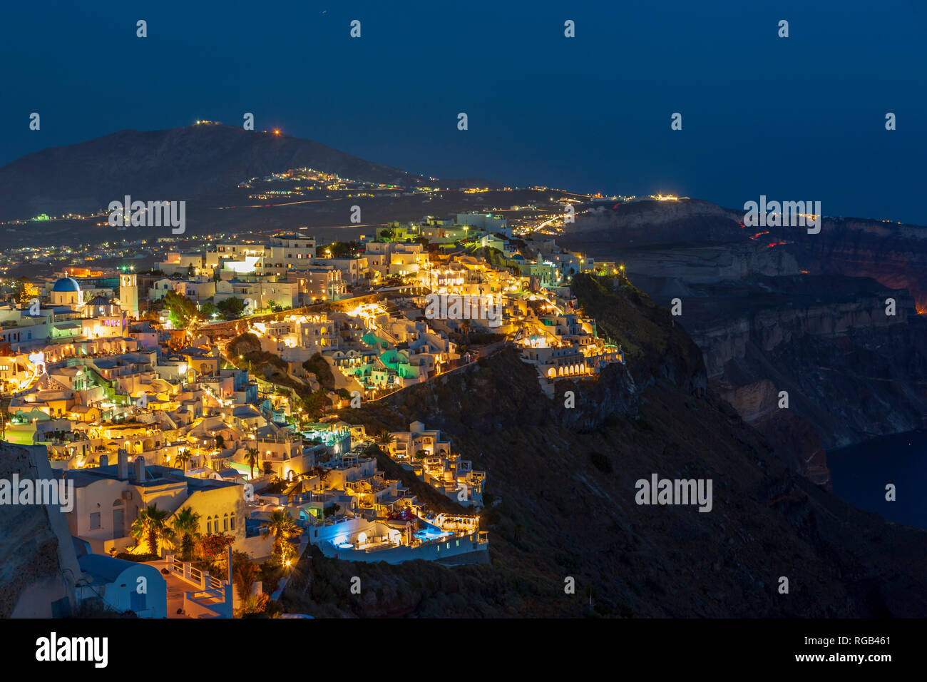 Isola di Santorini. Isole Cicladi, Grecia. Foto Stock