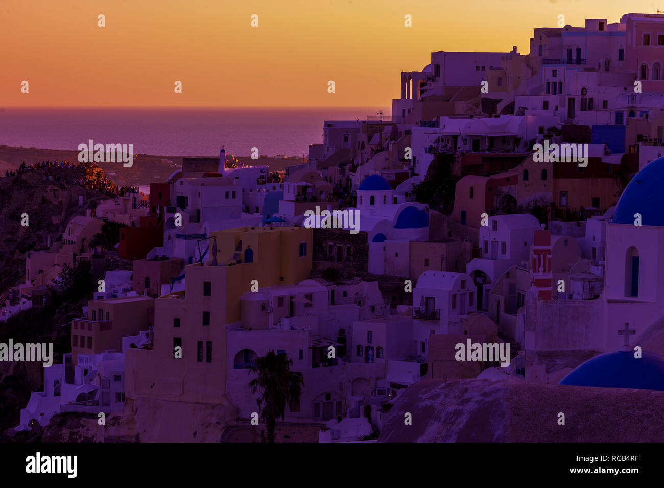 Isola di Santorini. Isole Cicladi, Grecia. Foto Stock