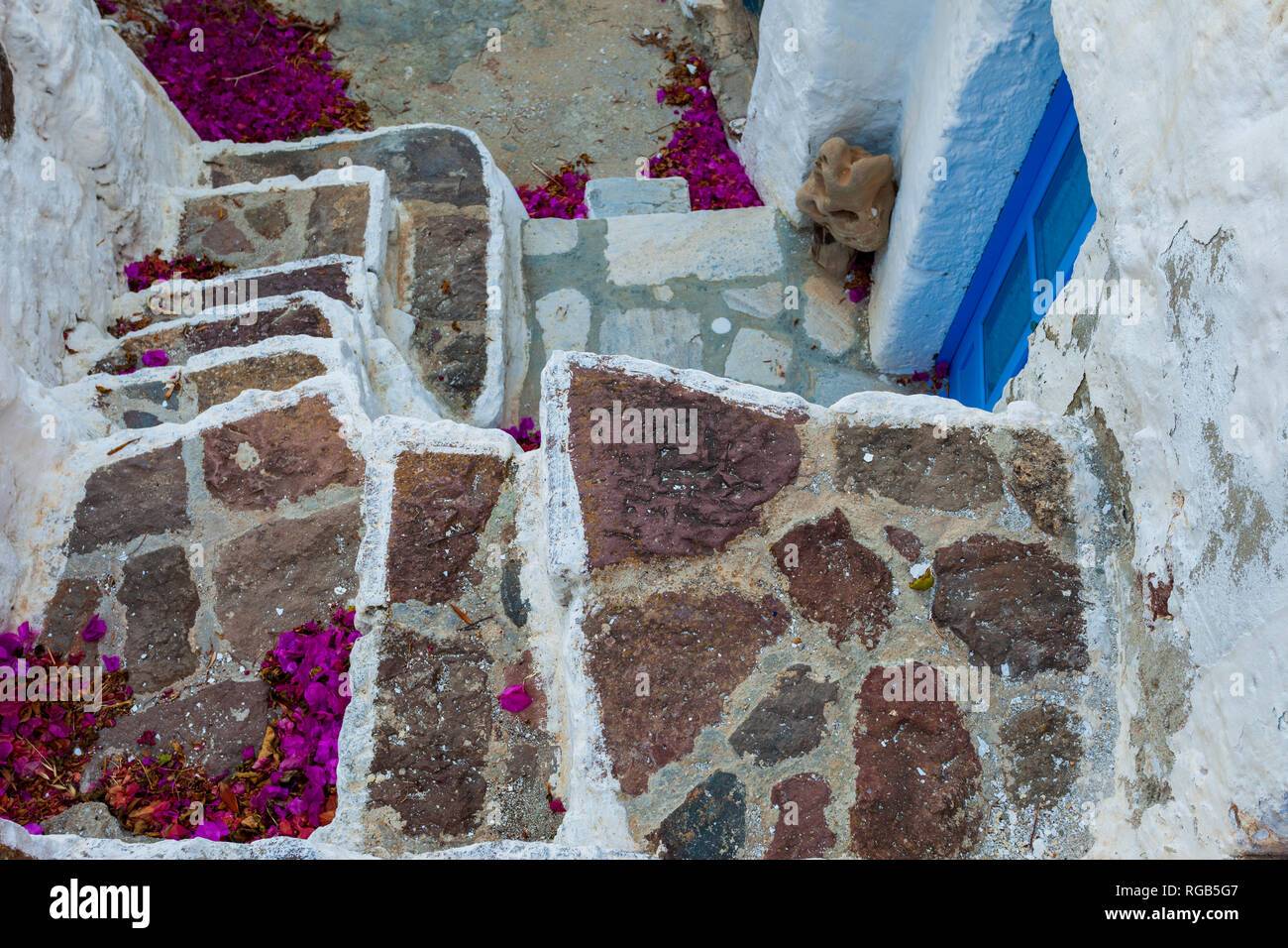 Isola di Santorini. Isole Cicladi, Grecia. Foto Stock