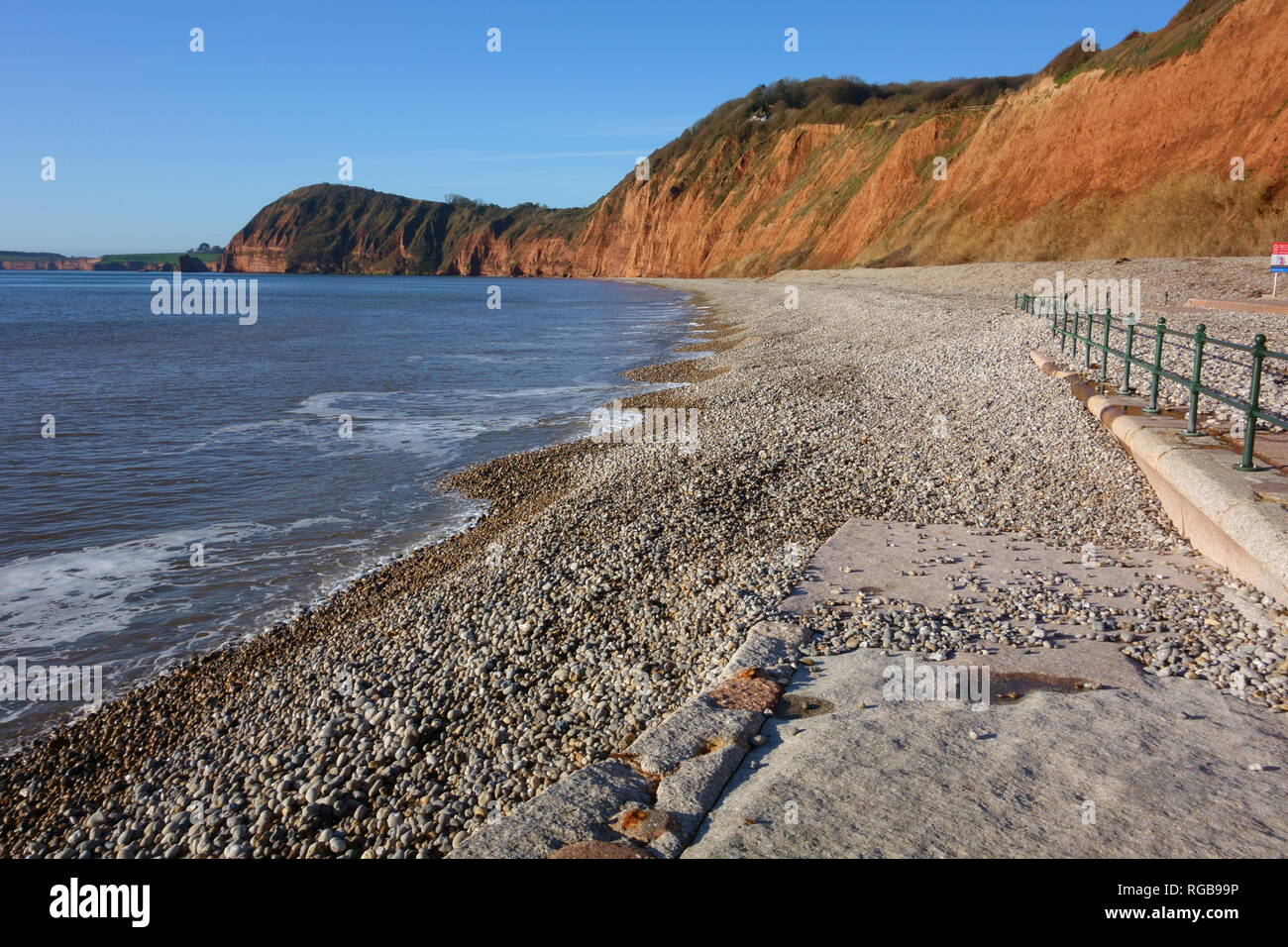 La scala di Giacobbe beach, Sidmouth, East Devon, Inghilterra, Regno Unito Foto Stock