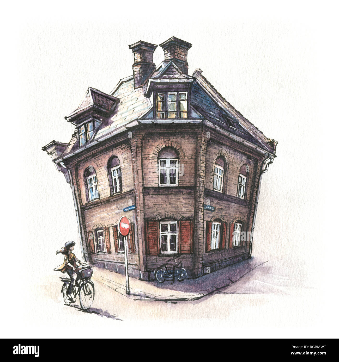 Tipica casa Danich, Copenaghen Foto Stock
