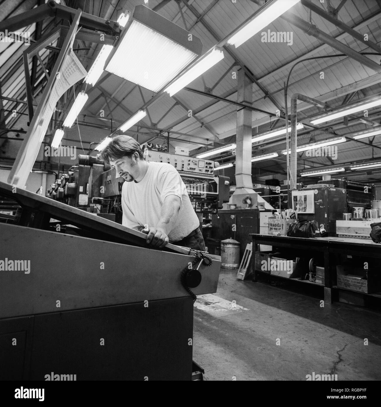 Stampare il pavimento della camera su un quattro stampa a colori Foto Stock