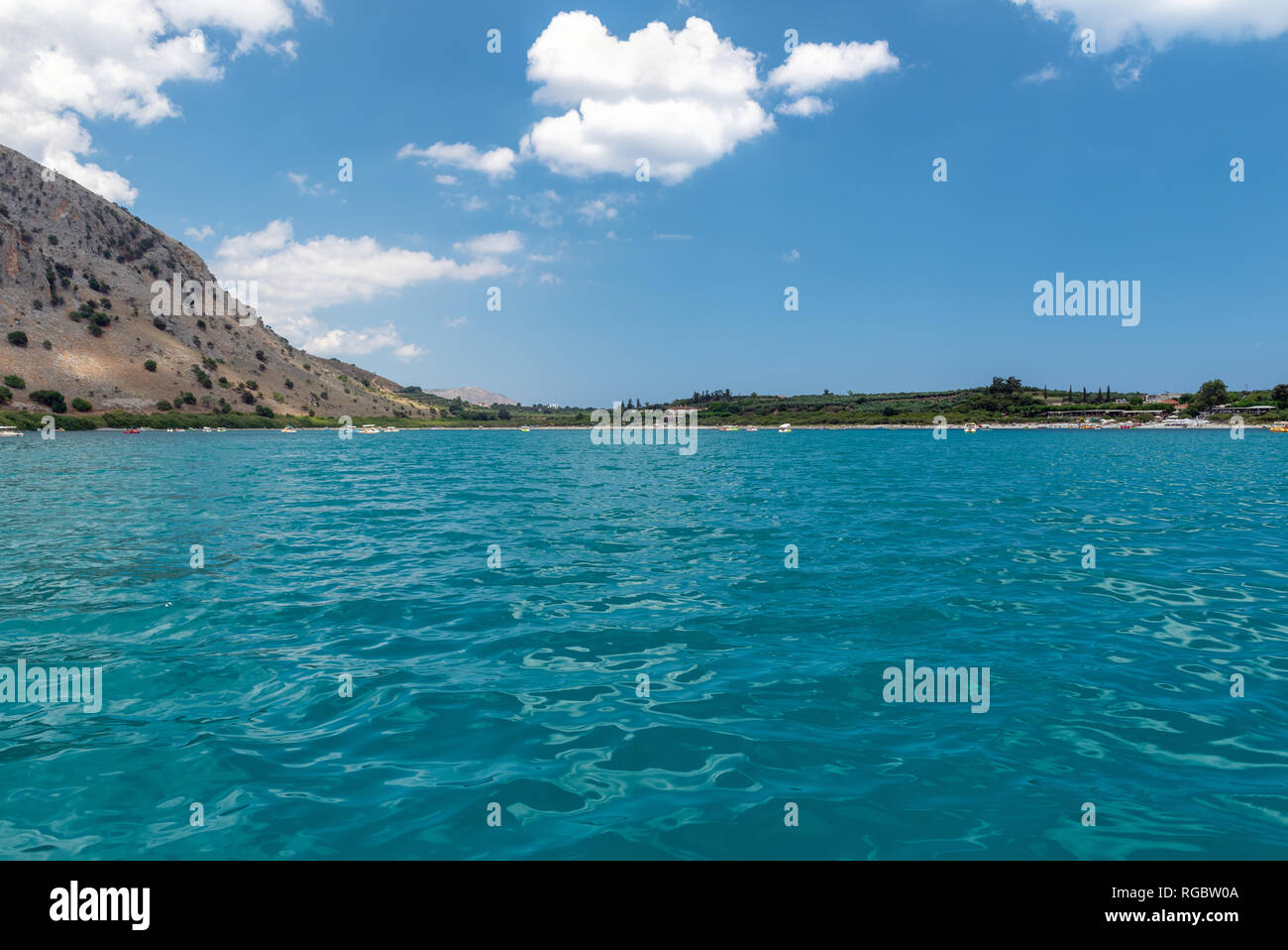 Ladscape di Kournas lago sulla isola di Creta Foto Stock