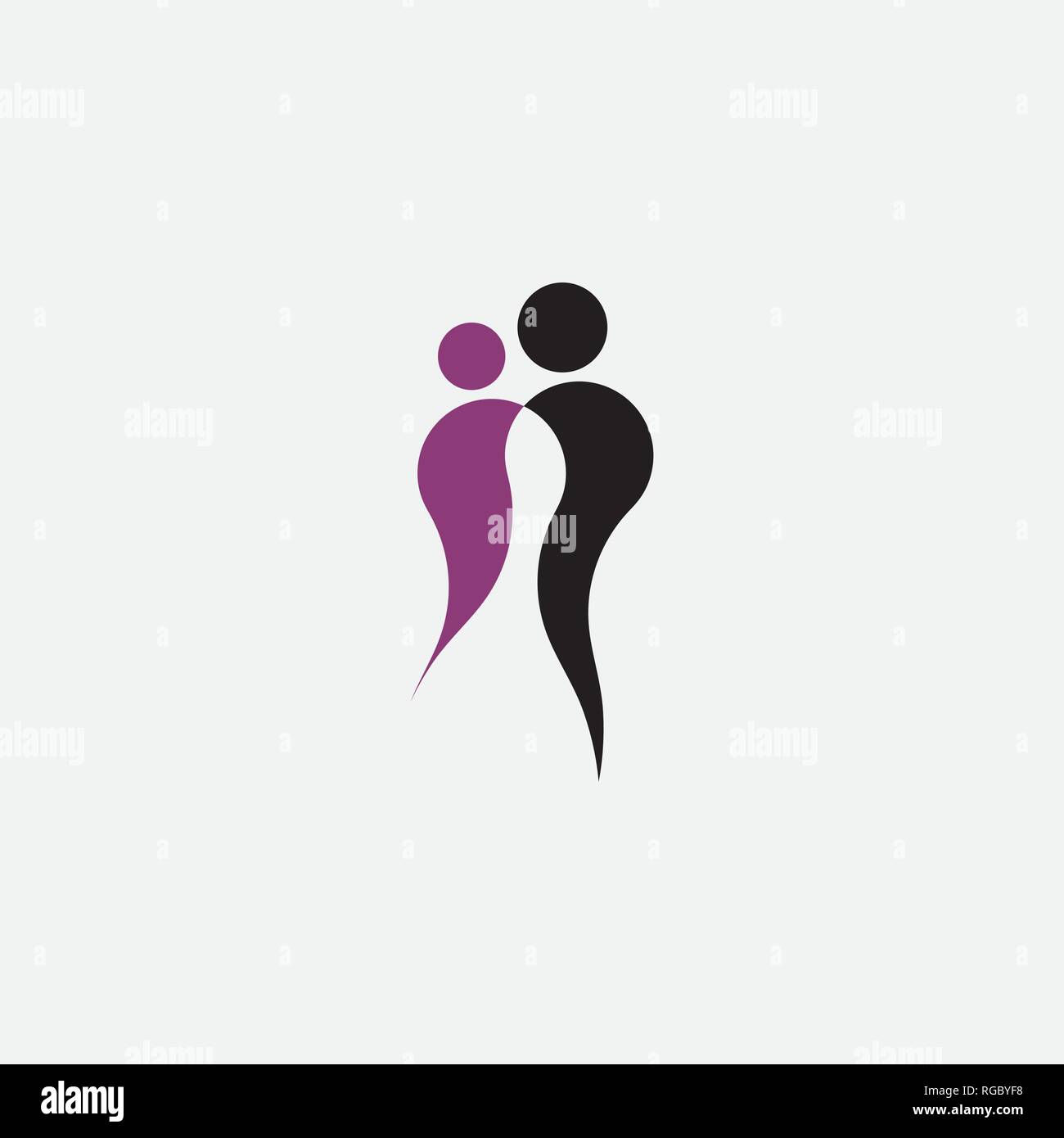 L uomo e la donna si tengono per mano il concetto di amore Illustrazione Vettoriale
