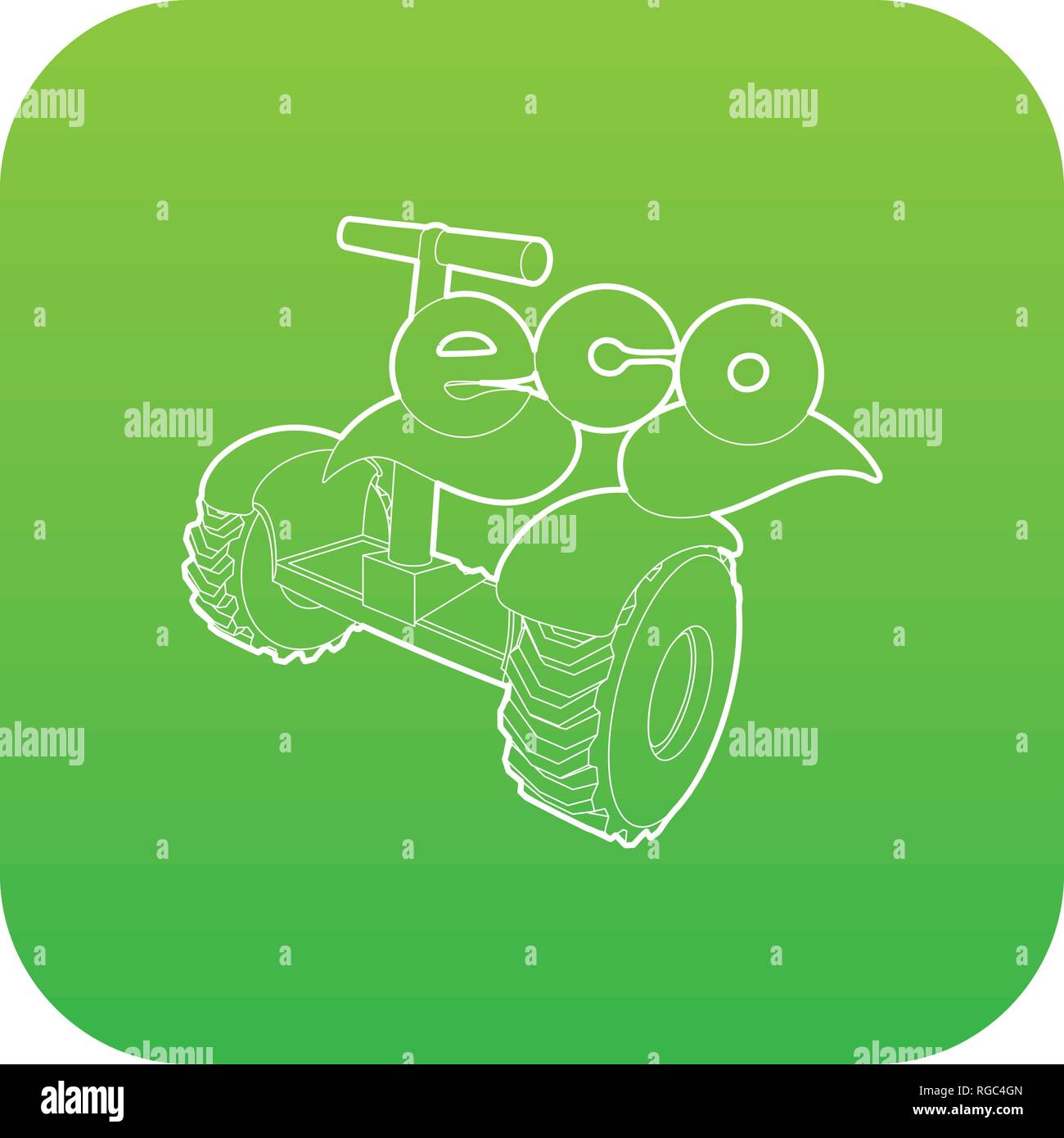 Segway icona Vettore verde Illustrazione Vettoriale