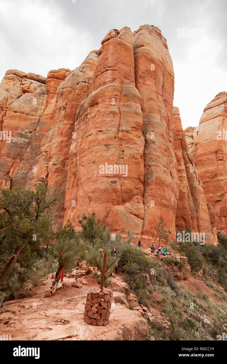 Alla fine del sentiero escursionistico a cattedrale Rock Sedona in Arizona Foto Stock