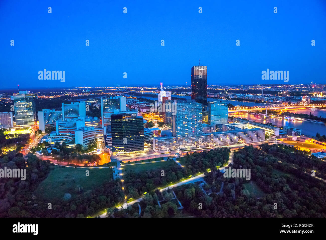 Austria, Vienna, Cityview, blu ora Foto Stock