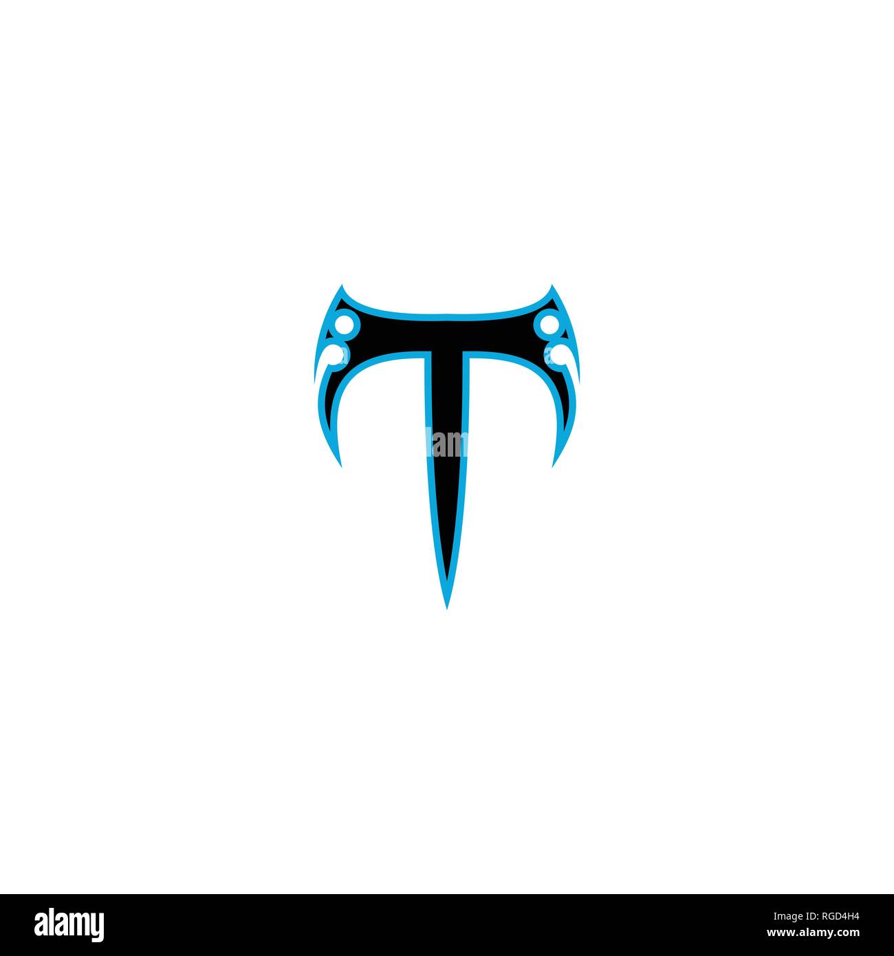 Lettera T logo grafico. Illustrazione Vettoriale