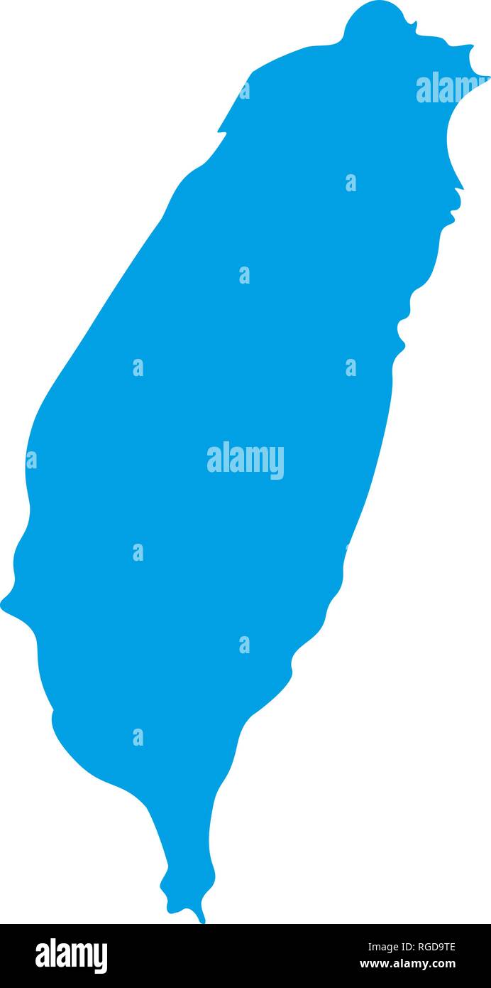 Mappa di Taiwan - contorno. Silhouette di Taiwan mappa illustrazione vettoriale Illustrazione Vettoriale
