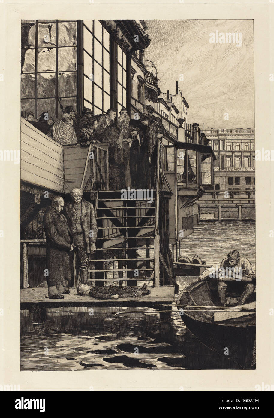 Eine Mutter II (una madre II). Data: 1883. Dimensioni: IMMAGINE: 41,5 x 28 cm (16 5/16 x 11 in.), Piastra: 45,4 x 31,6 cm (17 7/8 x 12 7/16 in.). Medium: attacco con puntasecca e acquatinta su carta intessuta. Museo: National Gallery of Art di Washington DC. Autore: Max Klinger. Foto Stock