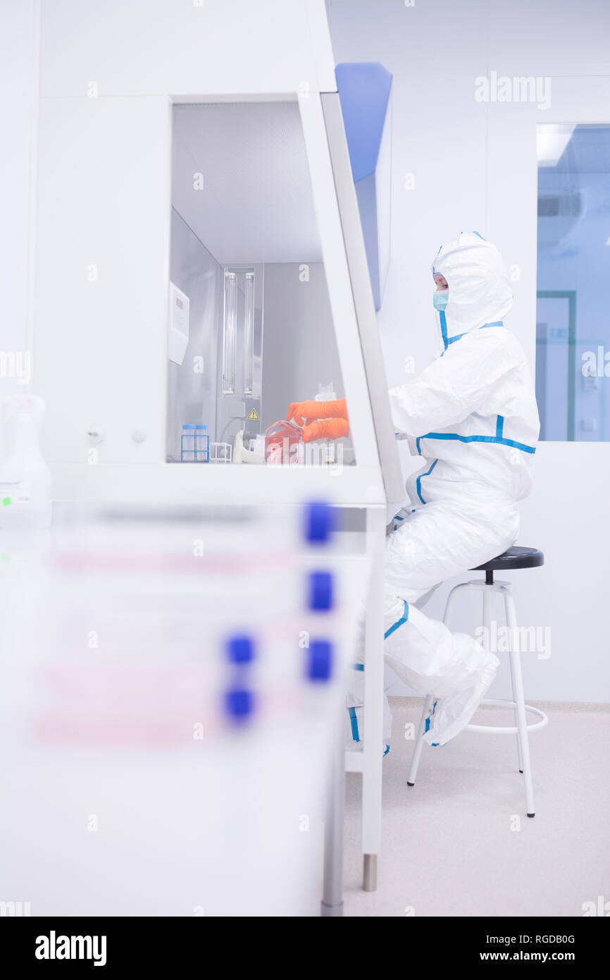 Preparazione del mezzo di coltura per la produzione di droghe Foto Stock