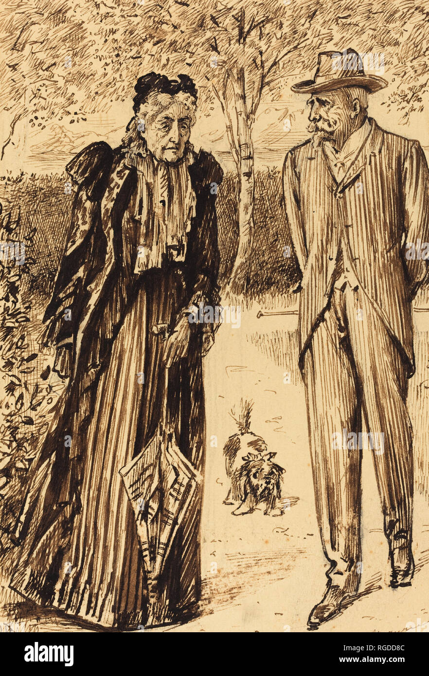 "La donna che è stato'. Medium: Penna e inchiostro bruno marrone con il lavaggio Grafite su carta intessuta. Museo: National Gallery of Art di Washington DC. Autore: George Du Maurier. Foto Stock