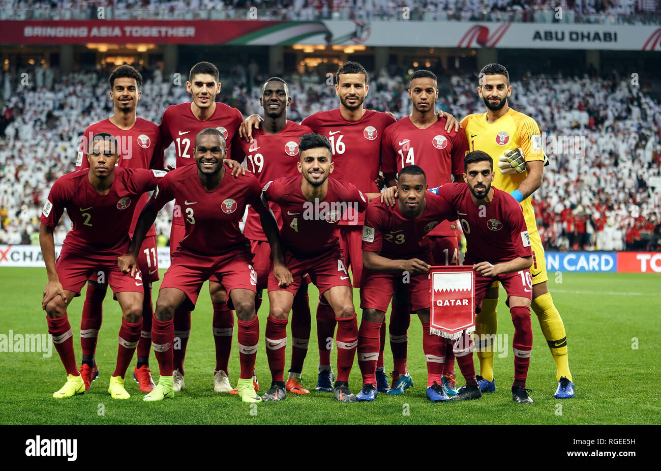 Abu Dhabi, negli Emirati Arabi Uniti. 29 Gennaio 2019 : durante il Qatar v  UAE a Abu Dhabi Abu Dhabi, Emirati arabi uniti, AFC Asian Cup, Asian  campionato di calcio. Ulrik Pedersen/CSM.