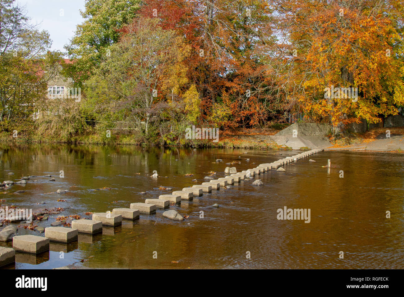 Usura del fiume a Stanhope in Weardale County Durham in autunno Foto Stock