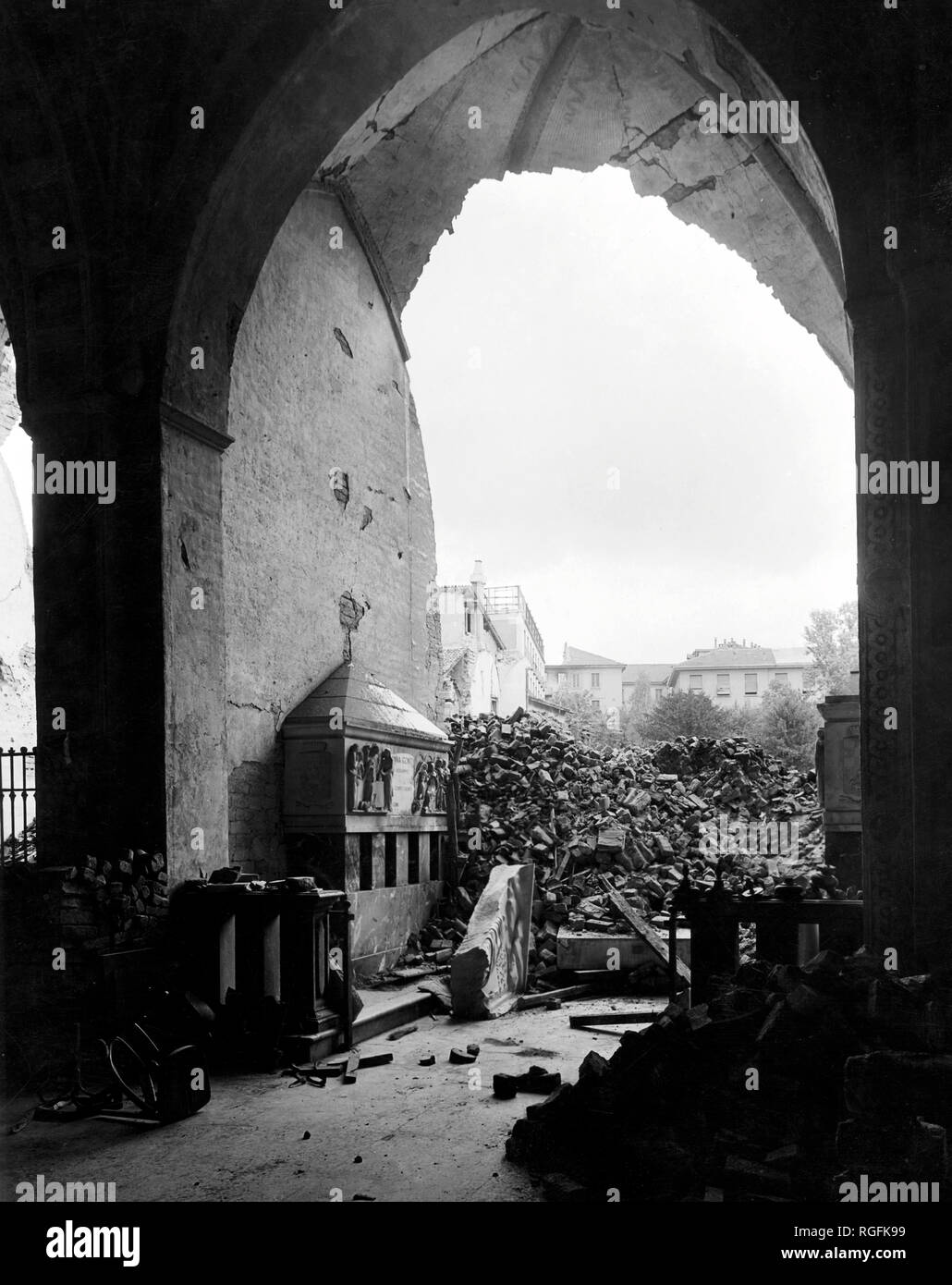 Milano, Santa Maria delle Grazie, la seconda guerra mondiale, 1939-45 Foto Stock