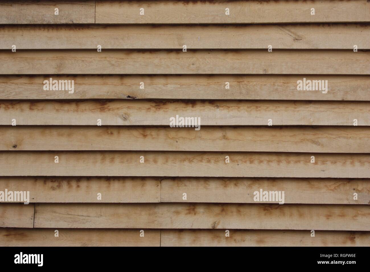 Finitura naturale in legno di quercia / rivestimento weatherboarding Foto Stock