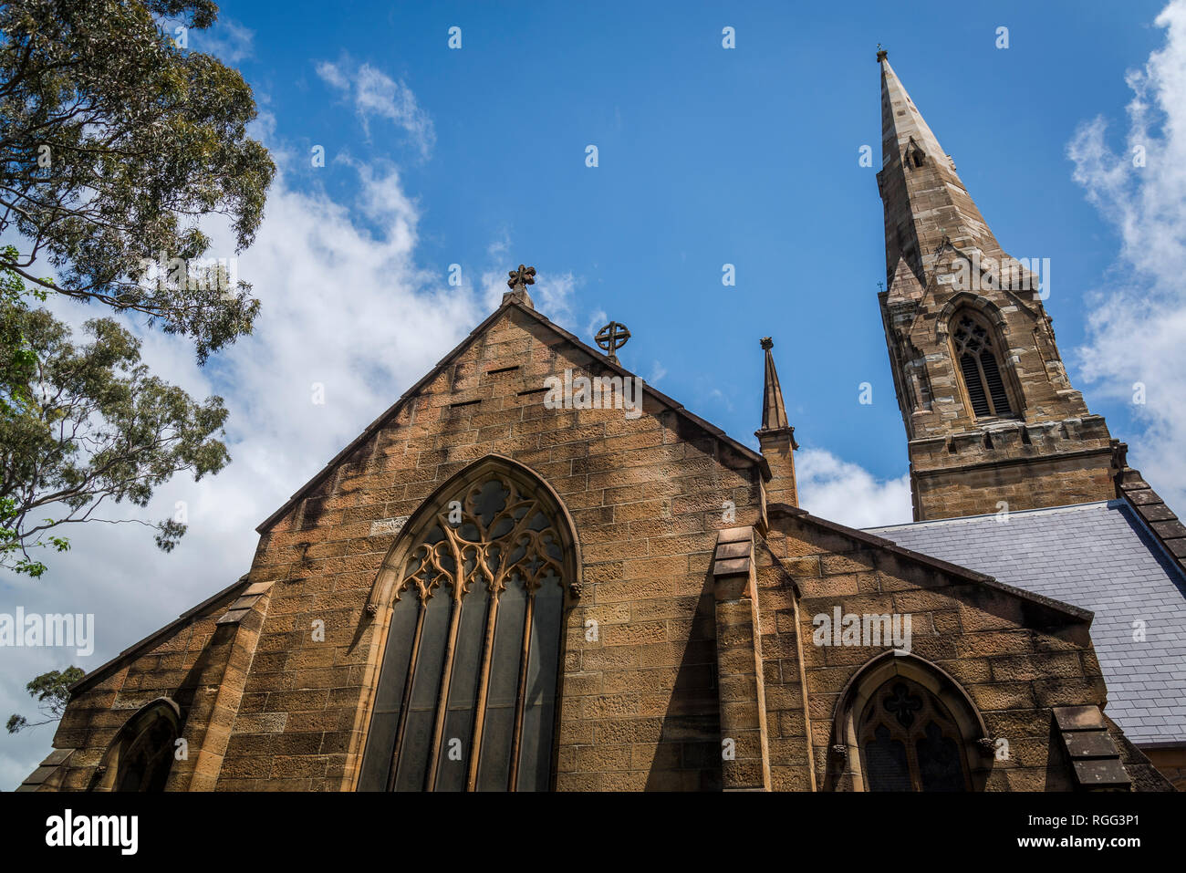St Stephen's Church, Camperdown cimitero, un cimitero storico situato su Church Street in Newtown sobborgo interno, Sydney, NSW, Australia Foto Stock