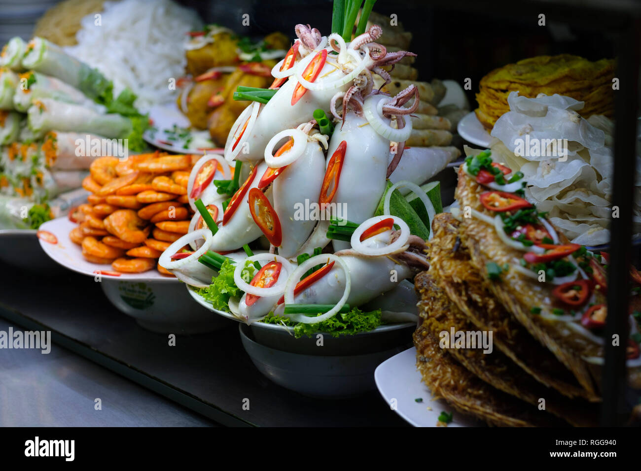Central Food Mercato di Hoi An, Vietnam Foto Stock