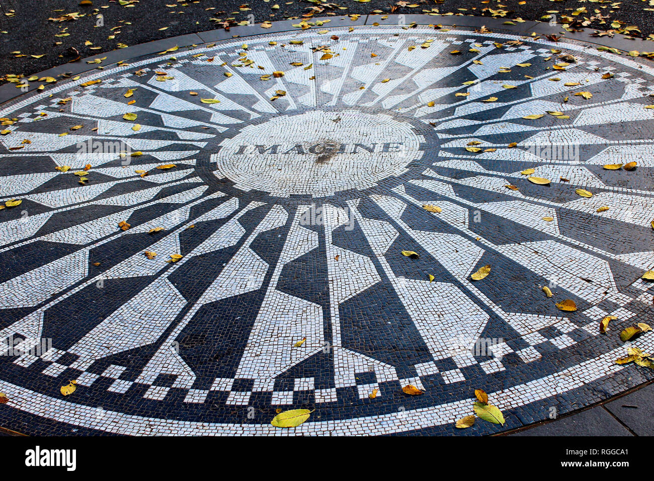 Il mosaico di immaginare a Strawberry Fields a Central Park di New York Foto Stock