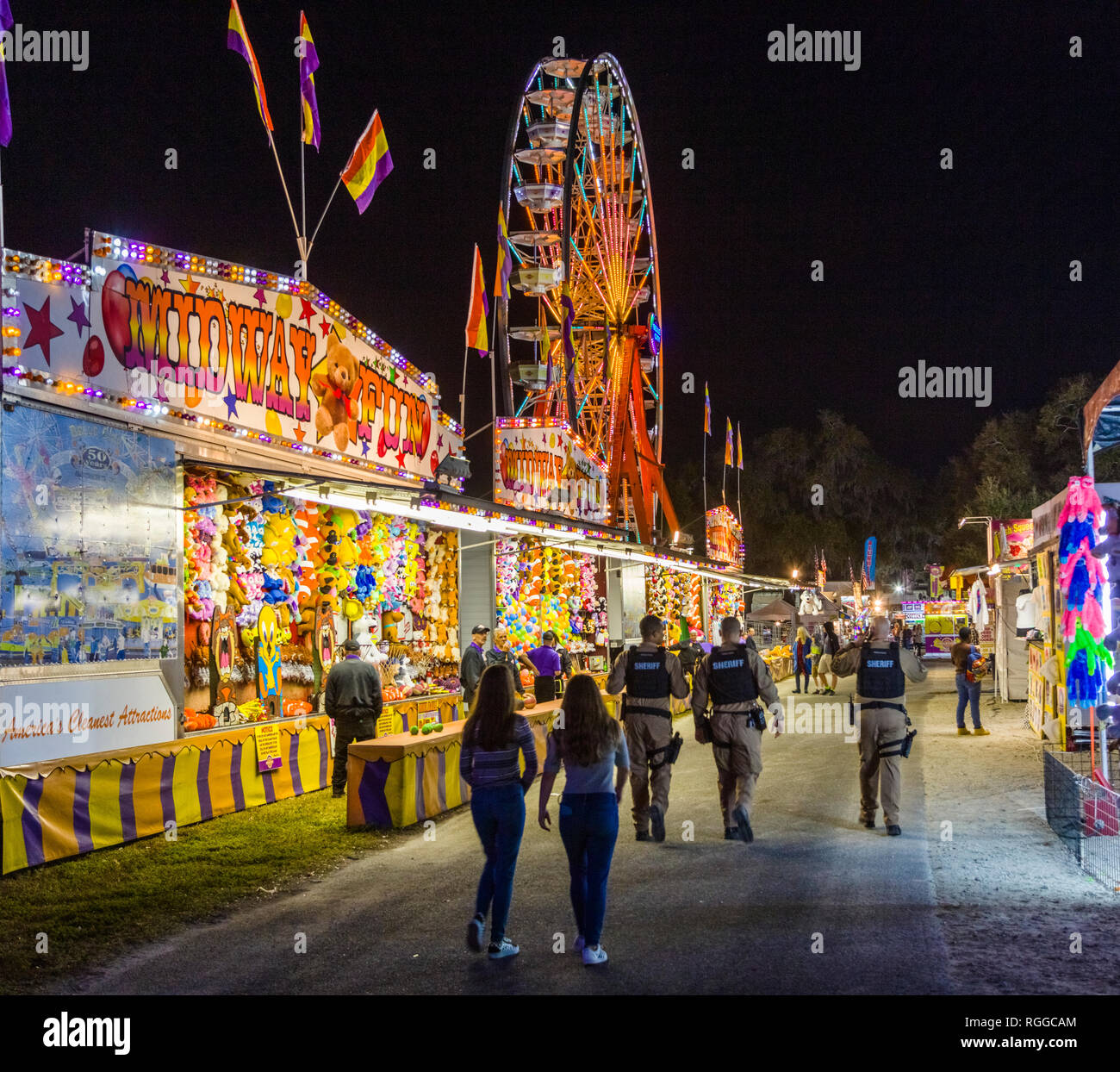 Notte al Manatee County Fair al Manatee County Fairgrounds in Palmetto Florida Foto Stock