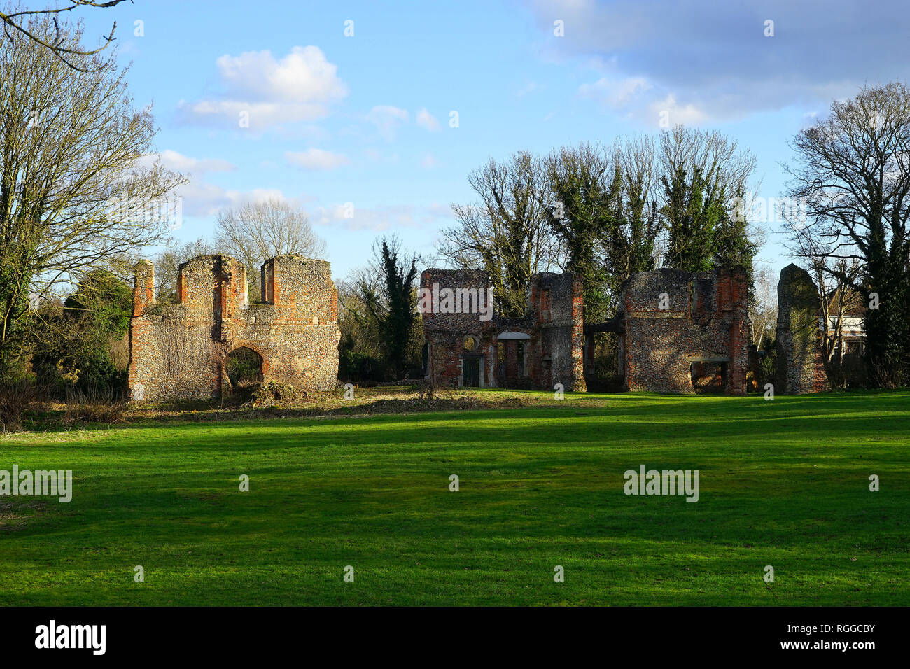 Le rovine del Convento delle Monache Sopwell, St Albans, Hertfordshire Foto Stock