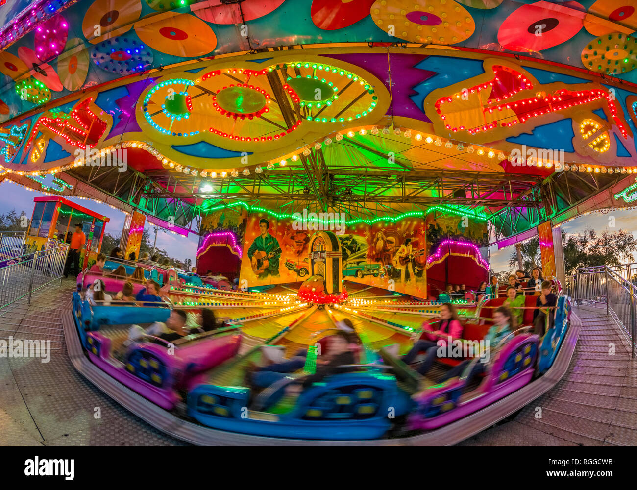 Notte al Manatee County Fair al Manatee County Fairgrounds in Palmetto Florida Foto Stock