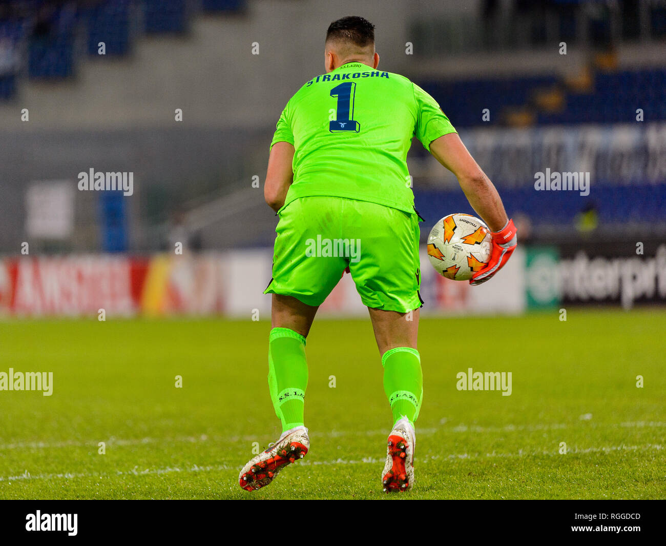 Roma - il Nov 8, 2018: Thomas Strakosha 1. SS Lazio - Olympique Marsiglia.  La UEFA Europa League. Stadio Olimpico Foto stock - Alamy