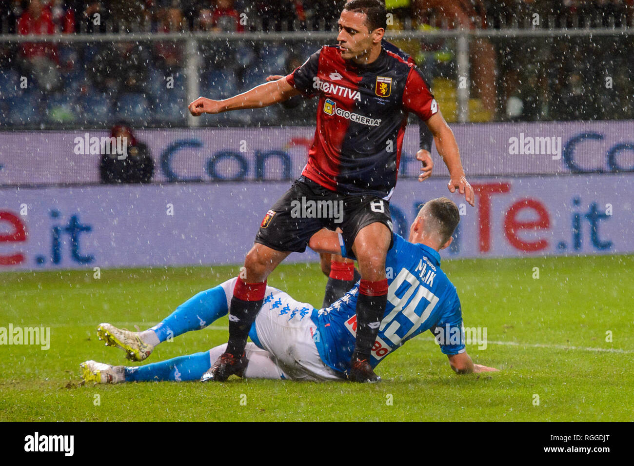 GENOVA - Nov 10, 2018: C.F.C Genova - SSC Napoli. Calcio di Serie A TIM. Stadio Luigi Ferraris. Foto Stock