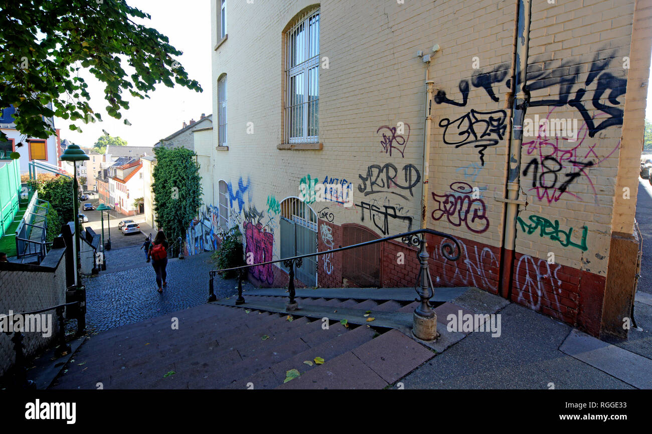 Graffiti, Kleine Weigasse 12, 55116 Mainz, Renania-Palatinato, Germania, Europa Foto Stock