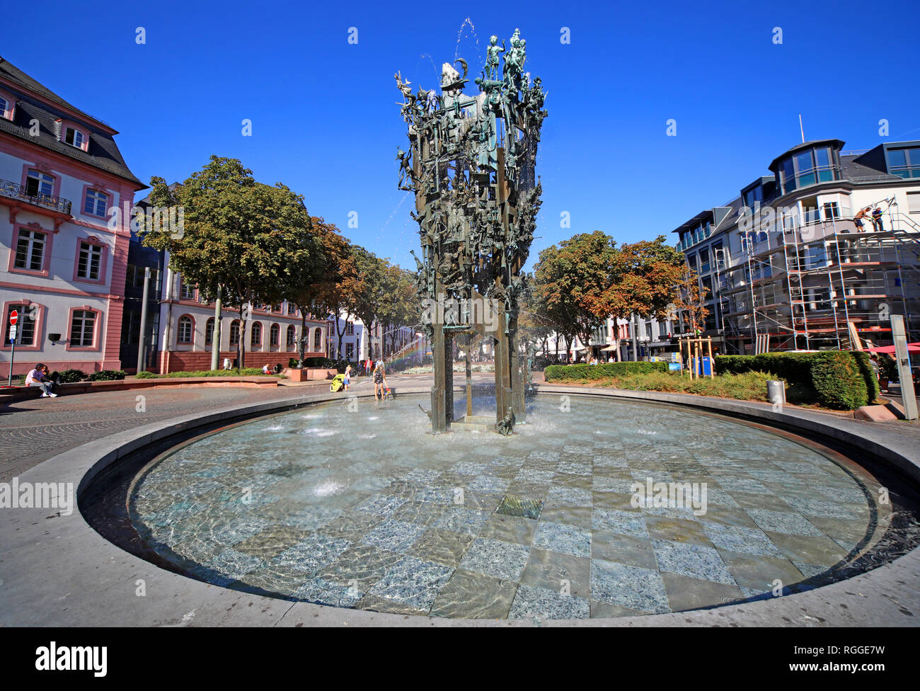 Fontana di carnevale, Fastnachtsbrunnen, Landeshauptstadt , Schillerpl., 55116 Mainz, Germania, Europa Foto Stock