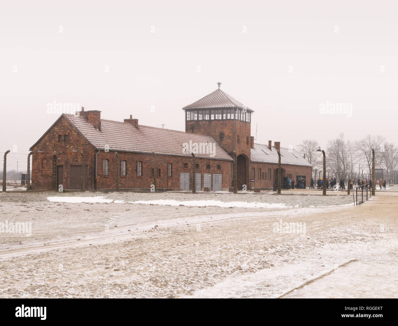 Auschwitz II Birkenau concentrazione e sterminio camp, Oswiecim, Polonia Foto Stock
