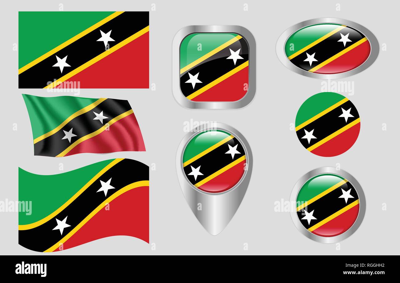 Adesivo Auto Bandiera Di St. Kitts E Nevis - 10 Cm, Pellicola Laminata Resistente Ai Raggi UV, Per Esterni E Interni - 4