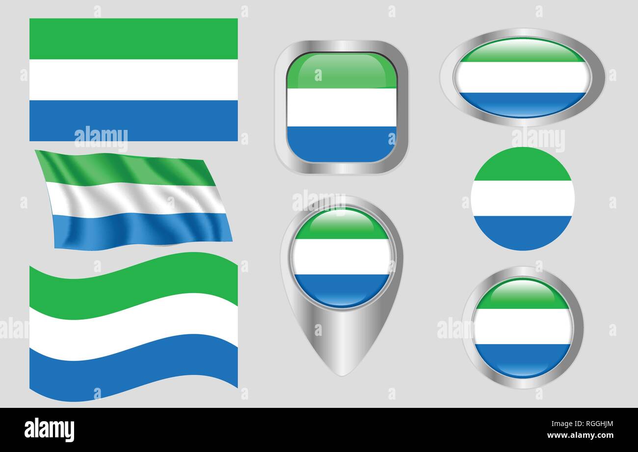 Bandiera della Sierra Leone Illustrazione Vettoriale