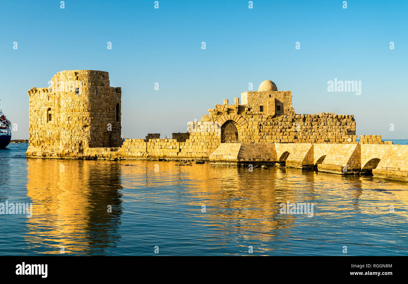 Sidone Castello del mare in Libano Foto Stock